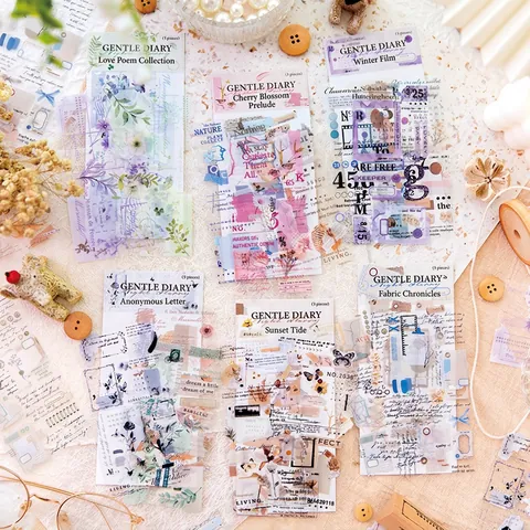 Vintage PET Floral Stickers For Journaling Aesthetic Botanical Decorative Stickers For DIY Scrapbooking Planner Crafts