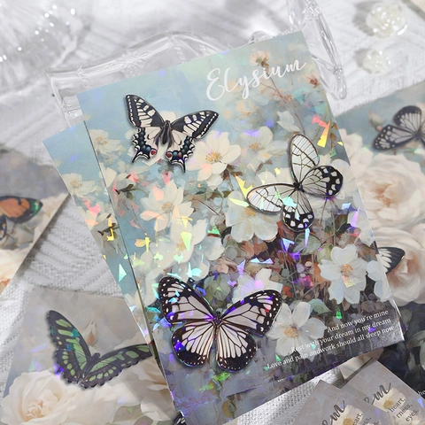 Cartoline Decorative 3D Farfalla Fiore Stile Pittura a Olio Vintage Per Scrapbooking Fai Da Te Materiale Diario Estetica Arte Carta