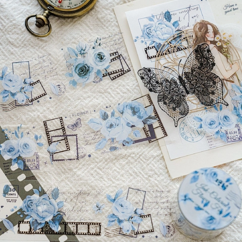 Ruban Décoratif PET Vintage Floral Matériel de Scrapbooking Loop Ruban Esthétique Journal Artisanat Fournitures de Papeterie