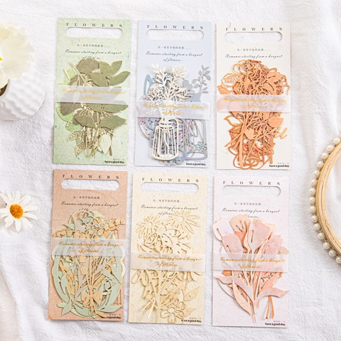 Vintage Hohl Blumen Papier Materialien Laser Geschnitten Rose Tulpe Botanisches Muster Für DIY Scrapbooking Journal Dekoratives Papier