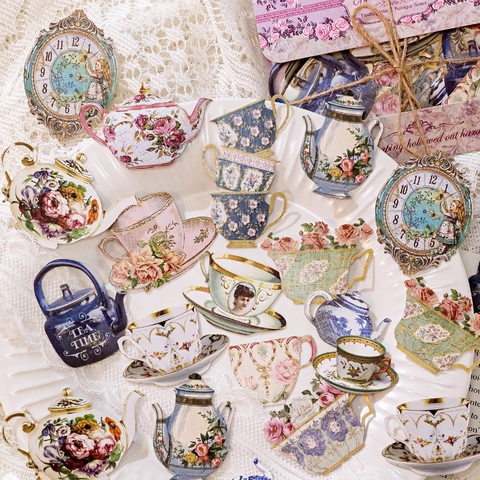 Baroque Series Hollow Out Paper Stickers Vintage Floral Frame Decorative Material Paper For Scrapbooking DIY Journaling Cards