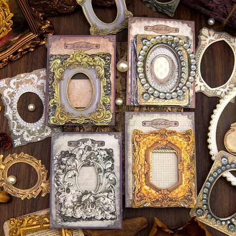 Retro Barock Stil Rand Scrapbooking Material Pack Für DIY Journaling Album Dekoration Weißes Kuhleberpapier Bedruckte Ränder