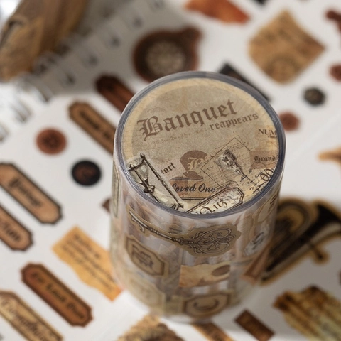 Vintage Memory Series Washi Tape Retro Die-Cut Decorative Tape For Scrapbooking DIY Journaling Arts Crafts Stationery