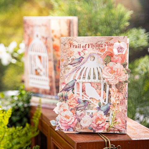 Papel de Material Vintage Forest Birds para DIY Scrapbooking Journaling Artesanía Papel Ligero Decorativo Diseño Floral Jaula