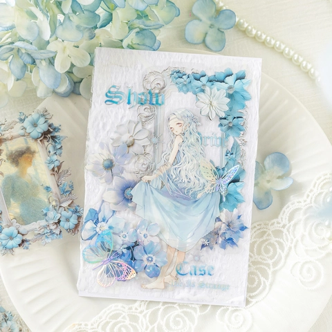 Paquete de Pegatinas de PET Serie Flower Frame Museum Bordes Florales Vintage Calcomanías Decorativas Para DIY Scrapbooking