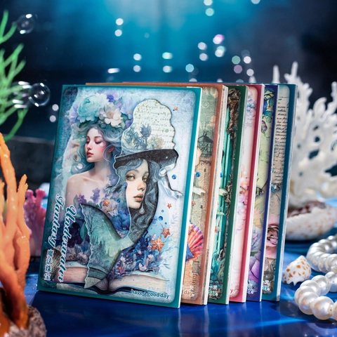 Mermaid Undersea Fantasy Retro Scrapbooking Material Paper For Journaling DIY Arts Crafts Decorative Background Paper
