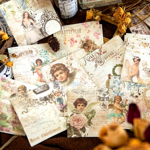 Carta Decorativa Vintage Serie Fading Memory per Scrapbooking Journaling DIY Artigianato Artistico Retro Farfalla Floreale Fotocamera