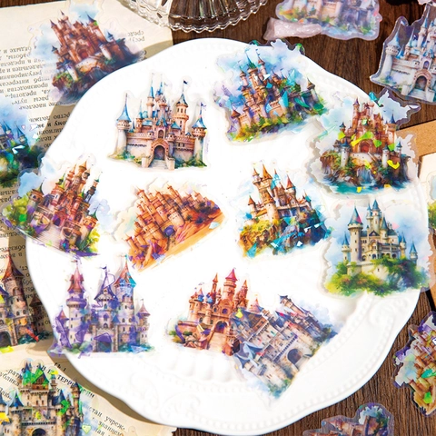 Dream House Serie Schloss Thema PET Aufkleber Vintage Fantasie Haus Scrapbooking Journal Material Dekorative Aufkleber DIY Bastelbedarf