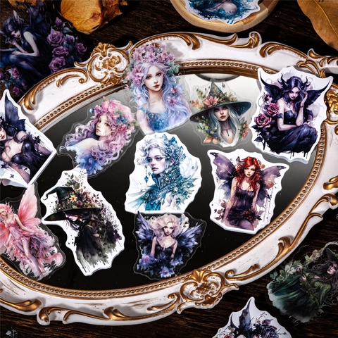 Pacchetto Adesivi PET Fata Magica Personaggio Fantasy Retro Adesivi Decorativi DIY Per Scrapbooking Journaling Planner