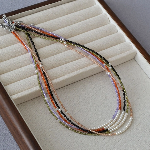 Handgemachte Süßwasserperle Zirkonia Perlenkette Für Damen Elegante Minimalistische Kupfer Naturstein Schmuck Choker Geschenk