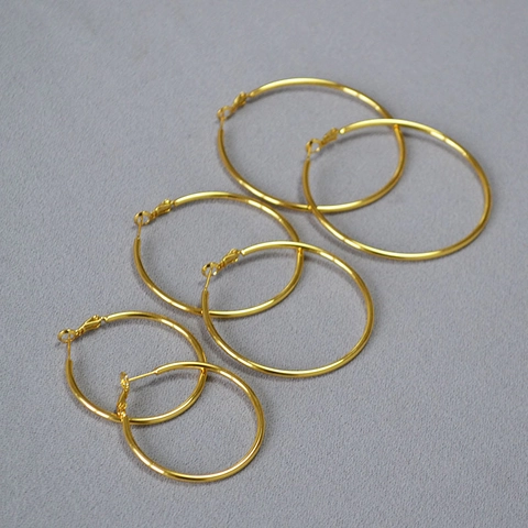 Oversize C-Förmig Ohrringe Für Damen Kupfer Schmuck Mit 925 Sterling Silber Stift Minimalistisch Glatte Oberfläche Große Kreis Ohrringe