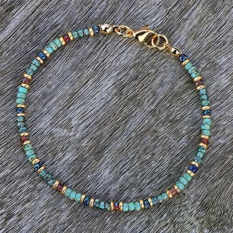 Handgefertigte Bohemian Miyuki Glasperlen Armband Fußkettchen Halskette Für Damen Retro Eleganter Schmuck Mit Vergoldetem Kupfer