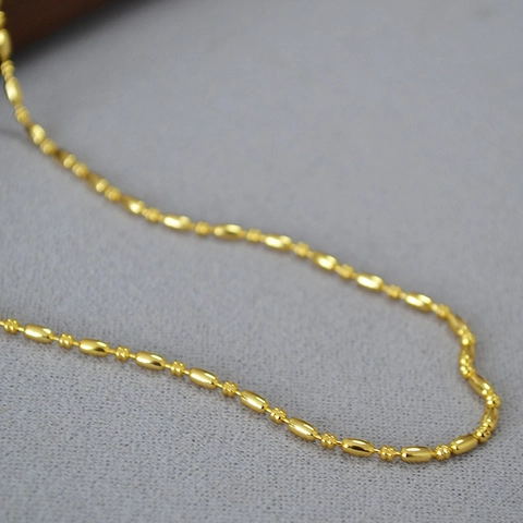 Collar Minimalista de Latón Chapado en Oro con Cuentas de Arroz para Mujer Moda de Nicho Elegante Choker Joyería Regalo
