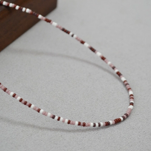 Handgefertigte Miyuki Perlen Halskette Für Damen Minimalistisch Geometrisch Bunt Choker Kupfer Vergoldet Schmuck Retro Geschenk