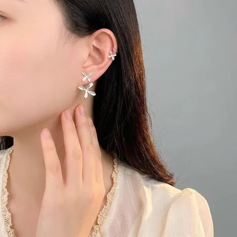 Pendientes de Botón de Cobre Plateados Vintage para Mujer Con Poste de Plata de Ley 925 Joyería Floral Elegante