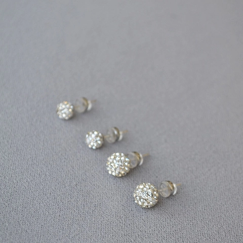 Minimalistische 925 Sterling Silber Ohrstecker Glänzende Shamballa Strass Kugel Ohrringe Für Damen Täglicher Pendel Schmuck