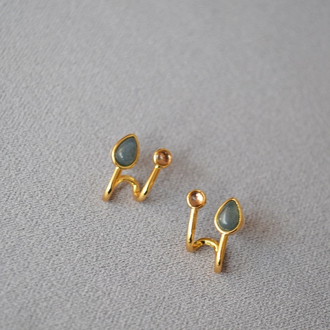 French Chic Minimalist Brass 18K Gold Plated Teardrop Rhinestone Stud Earrings With 925 Sterling Silver Post For Women Jewelry