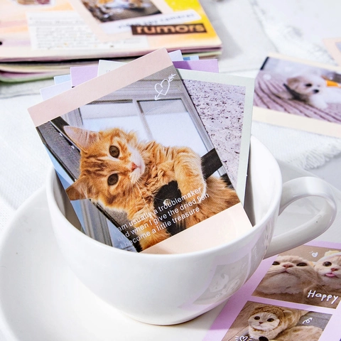 Cute Pet Animal LOMO Stickers Korean Style Writable Polaroid DIY Scrapbooking Decor Stickers Cat Dog Theme