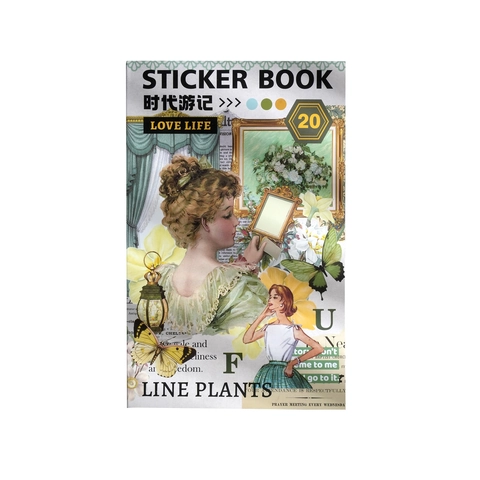 Vintage Washi Sticker Book Retro Literary Journal DIY Decorative Material Notebooks Scrapbook Supplies