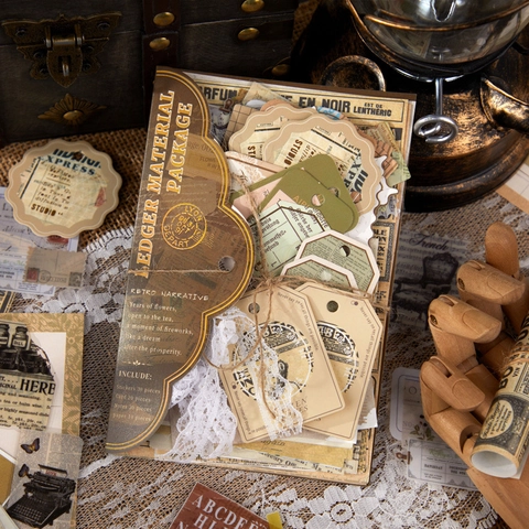Retro Vintage PET Journaling Sticker Pack Βοτανική Πεταλούδα Έναστρος Ουρανός DIY Scrapbooking Decoration Material Kit