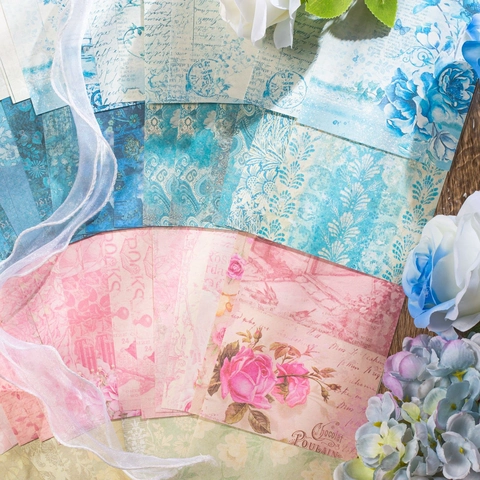 Vintage Floral Scrapbooking Material Paper Flower Branches Blooming Series Retro Texture Background Paper For Journal DIY