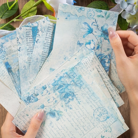 Vintage Floral Scrapbook Papier Leichtes Material Flower Branches Blooming Serie Für Journaling DIY Dekoration Zubehör