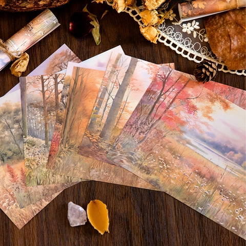 Vintage Forest Fairy Tale Series Scrapbook Paper Pack For DIY Handbook Decoration Botanical Landscape Art Background Paper