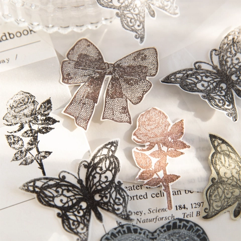 Timbro in Gomma Vintage in Legno di Faggio Motivo Floreale a Farfalla per DIY Scrapbooking Journal Set di Timbri Decorativi