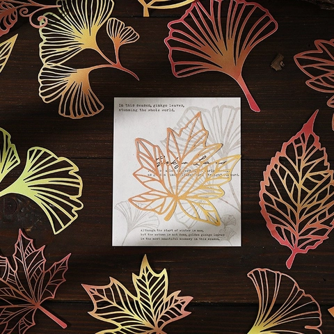 Serie A Fallen Leaf Tallas de Papel Caladas Formas de Hojas Papel Especializado para Scrapbooking DIY Decoración de Otoño Retro