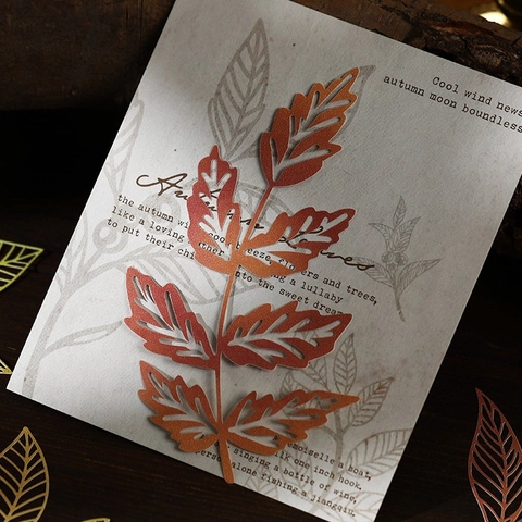 Serie A Fallen Leaf Tallas de Papel Caladas Formas de Hojas Papel Especializado para Scrapbooking DIY Decoración de Otoño Retro