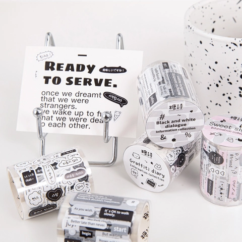 Candy Poetry Colección de Mensajes Papel Estucado Cinta Decorativa Vintage Minimalista DIY Diario Scrapbooking Decoración Pegatinas