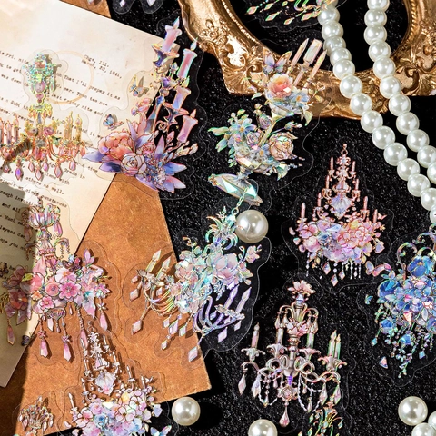 Vintage PET Sticker Pack Antique Gilding Antique Dolls Laser Gold DIY Scrapbooking Materials Retro Journal Decorative Stickers