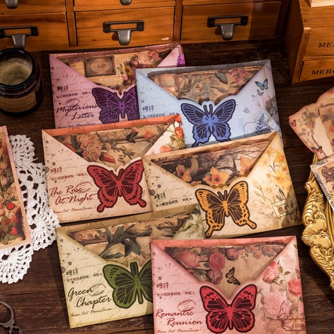 Vintage Material Paper Burn Out Flowers Series Retro Burnt Edge Scrapbooking Decoration Paper 30 Sheets Butterfly Floral Paper