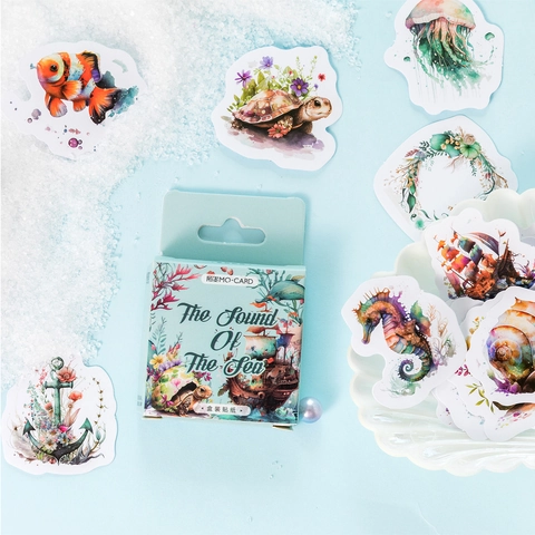 Adesivi di Cancelleria Vintage in Scatola Per Decorazione Scrapbooking Fai Da Te Temi Floreali Oceano Lettera Autunnale