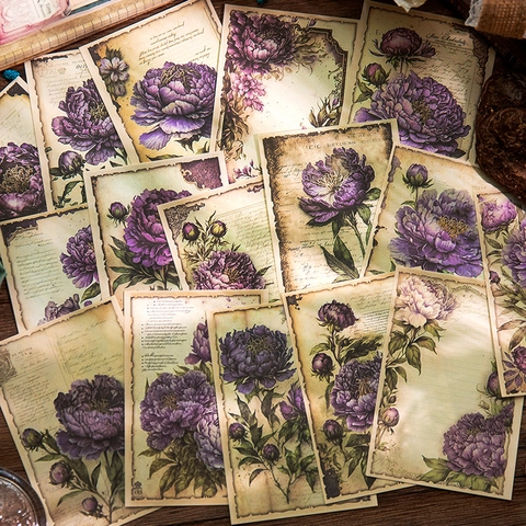 Vintage Floral Scrapbook Papier Set 32 Blatt Für DIY Journaling Basteln Nordische Blumen Dekorative Material Papier