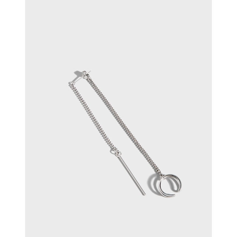 Orecchini a Catena Minimalisti in Argento Sterling 925 Con Nappa Lunga Piercing Gioielli Per Donna Clip Per Orecchio Individuale