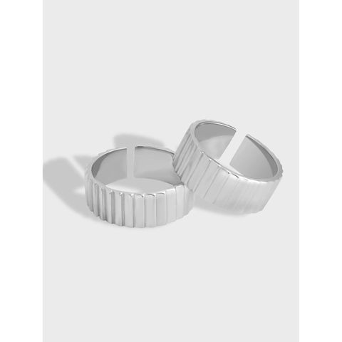925 Sterlingsilber Leiter Struktur Offener Ring Für Damen Minimalistisch Verstellbar Geometrisch Textur Fingerring Schmuck