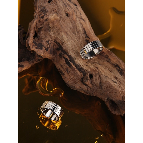 925 Sterlingsilber Leiter Struktur Offener Ring Für Damen Minimalistisch Verstellbar Geometrisch Textur Fingerring Schmuck