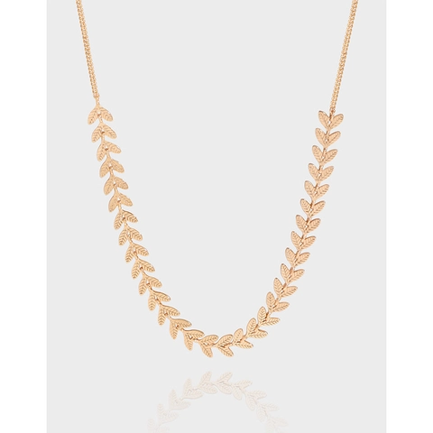 925 Sterling Silver Leaf Choker Necklace For Women Minimalist French Style Gold Plated Botanical Pendant Necklace Jewelry Gift