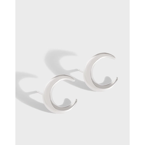 925 Sterlingsilber Halbmond Ohrstecker Für Damen Minimalistische Zierliche Geometrische Piercing Schmuck Geschenk