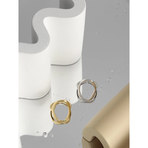 S925 Sterlingsilber Unregelmäßiger Hohler Ovaler Offener Ring Für Damen Minimalistischer Geometrischer Verstellbarer Ring