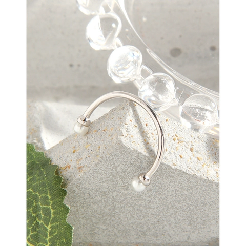 Minimalist 925 Sterling Silver Pearl Smile Ring For Women Adjustable Open Finger Ring Korean Fashion Jewelry Gift For Her