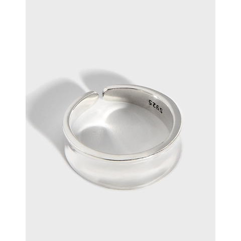 Vintage 925 Sterlingsilber Konkaver Ring Für Damen Minimalistischer Thai Silber Verstellbarer Offener Ring Schmuck Geschenk