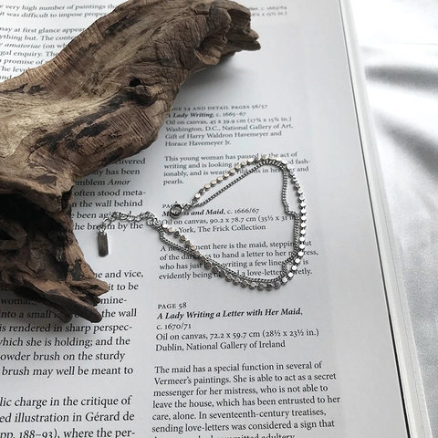 925 Sterling Silver Double Layer Sequin Bracelet For Women Minimalist Fashion Geometric Chain Link Personalized Jewelry Gift