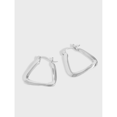 Pendientes de Botón Geométricos de Plata de Ley 925 Para Mujer Pendientes de Aro Triangulares Irregulares Minimalistas Joyería