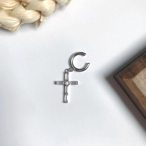 925 Sterlingsilber Kreuz Ear Cuff Für Damen Minimalistisch Strass Eingelegt Ohne Piercing Clip Ohrringe Mode Schmuck