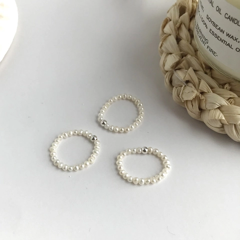 Minimalistischer S925 Sterlingsilber Ring Mit Natürlicher Süßwasserperle Handgefertigt Elastisch Stapelbar Damen Schmuck
