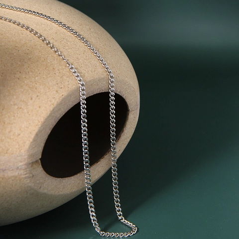 925 Sterling Silver Curb Chain Choker Minimalist Necklace For Women Men Personalized Korean Style Fine Jewelry Accessories