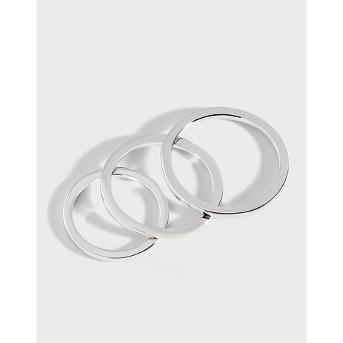Anillo de Banda Pulido de Plata de Ley 925 Minimalista Para Mujeres Hombres Anillo de Dedo Geométrico Joyería Regalo