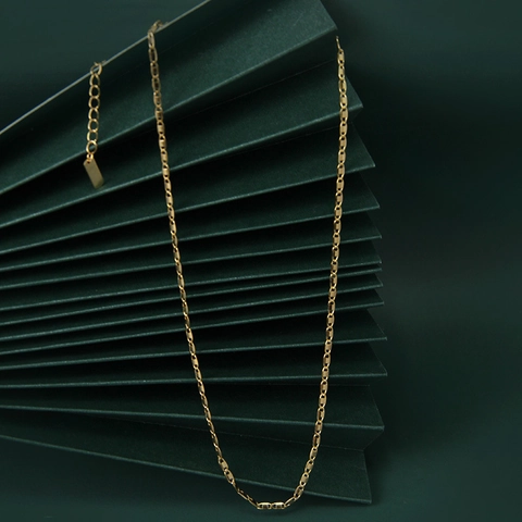 Collana Mariner in Argento Sterling 925 Minimalista per Donna Collana a Maglie Naso di Maiale Placcata Oro Gioielli